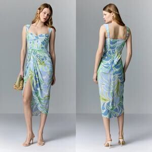 Yumi Kim Emil Dress Floral Print Sleeveless Bustier Corset Midi Multicolor M